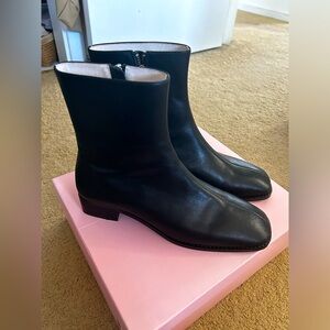 Black Leather Ankle Boots